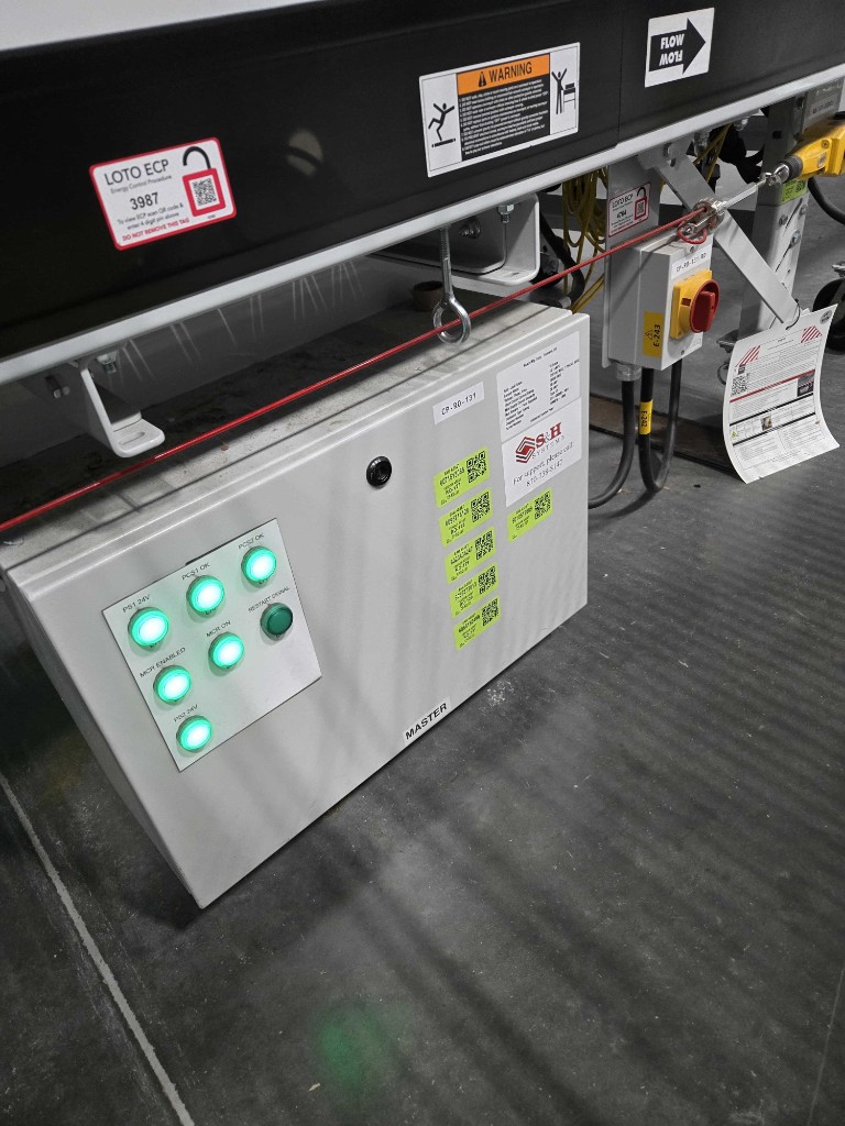 Industrial control panel with illuminated controls